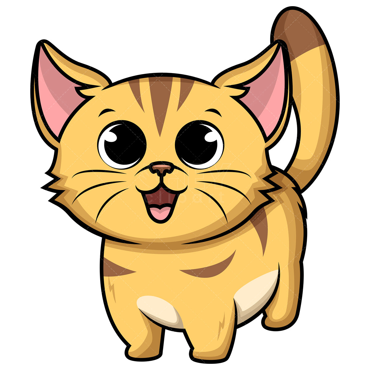 Royalty-free stock vector illustration of  a cute baby kitten.