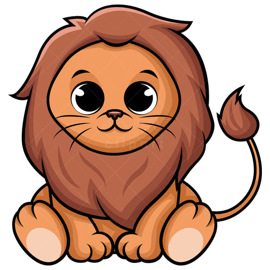 Royalty-free stock vector illustration of  a cute baby lion.