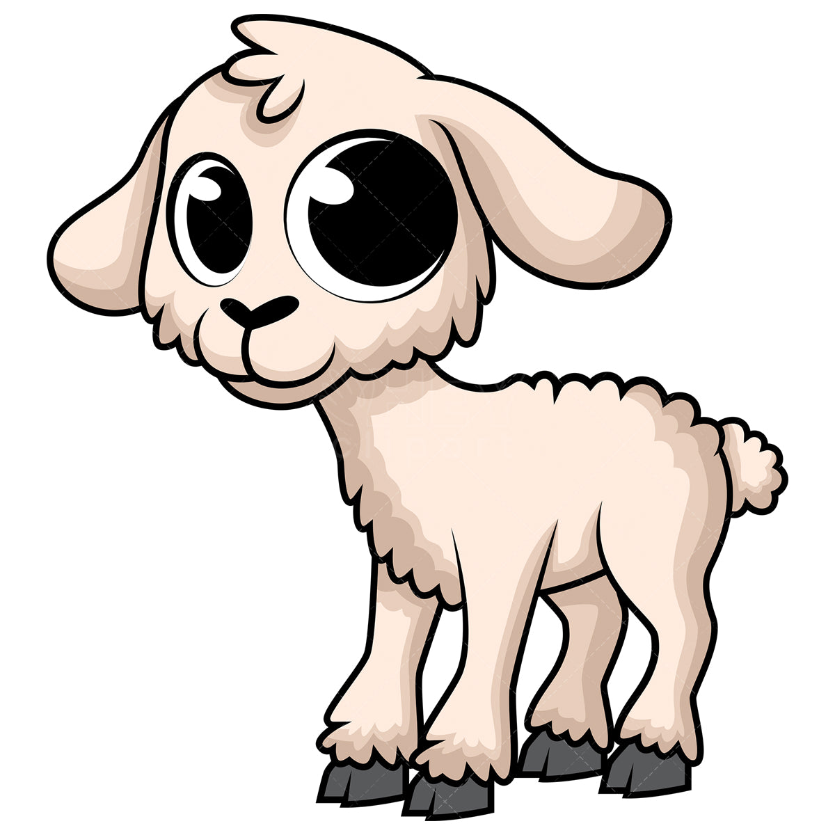 Royalty-free stock vector illustration of  a cute baby lamb.