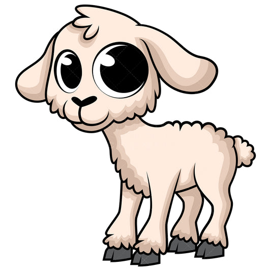 Royalty-free stock vector illustration of  a cute baby lamb.