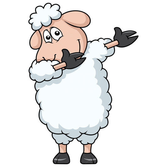 Royalty-free stock vector illustration of a dabbing sheep.