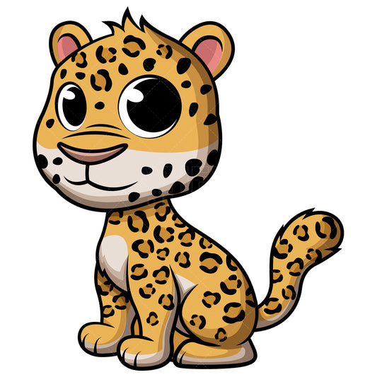 Royalty-free stock vector illustration of  a cute baby leopard.