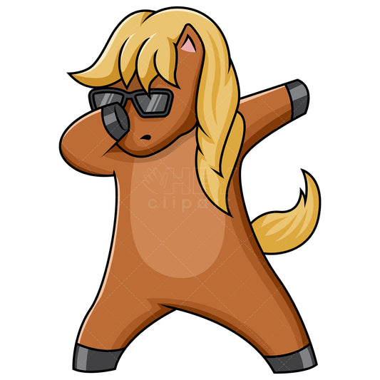 Royalty-free stock vector illustration of a dabbing pony.