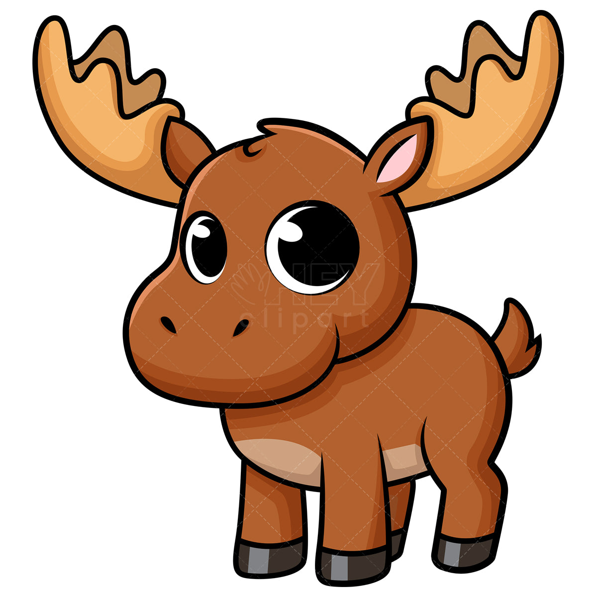 Royalty-free stock vector illustration of  a cute baby moose.