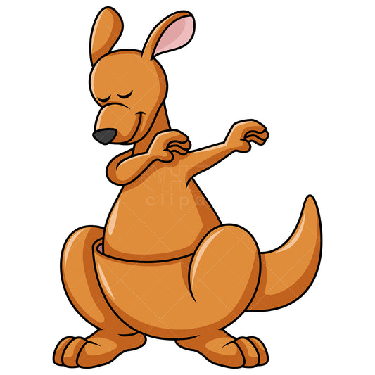 Royalty-free stock vector illustration of a dabbing kangaroo.