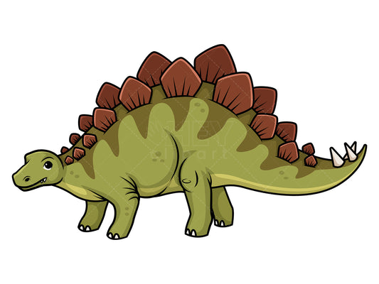 Royalty-free stock vector illustration of a cute stegosaurus dinosaur.