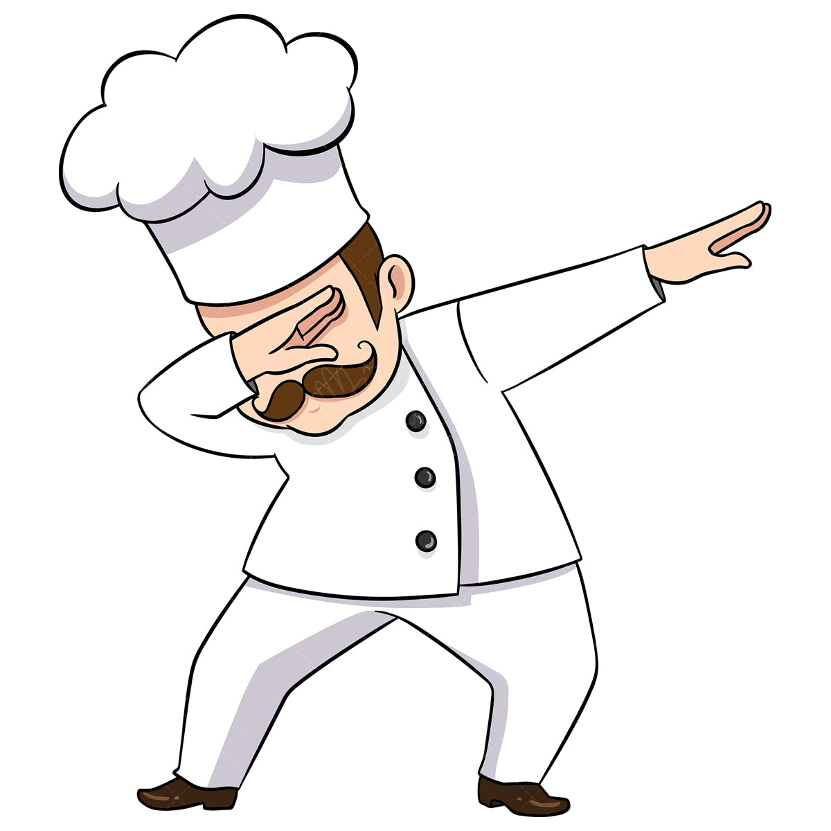 Royalty-free stock vector illustration of a dabbing chef.