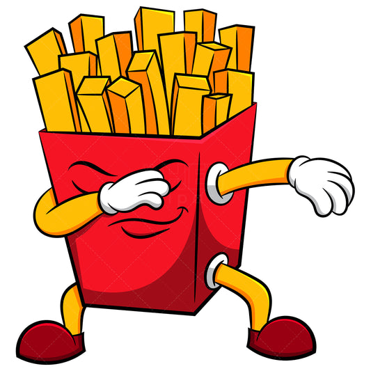 Royalty-free stock vector illustration of a dabbing french fries.