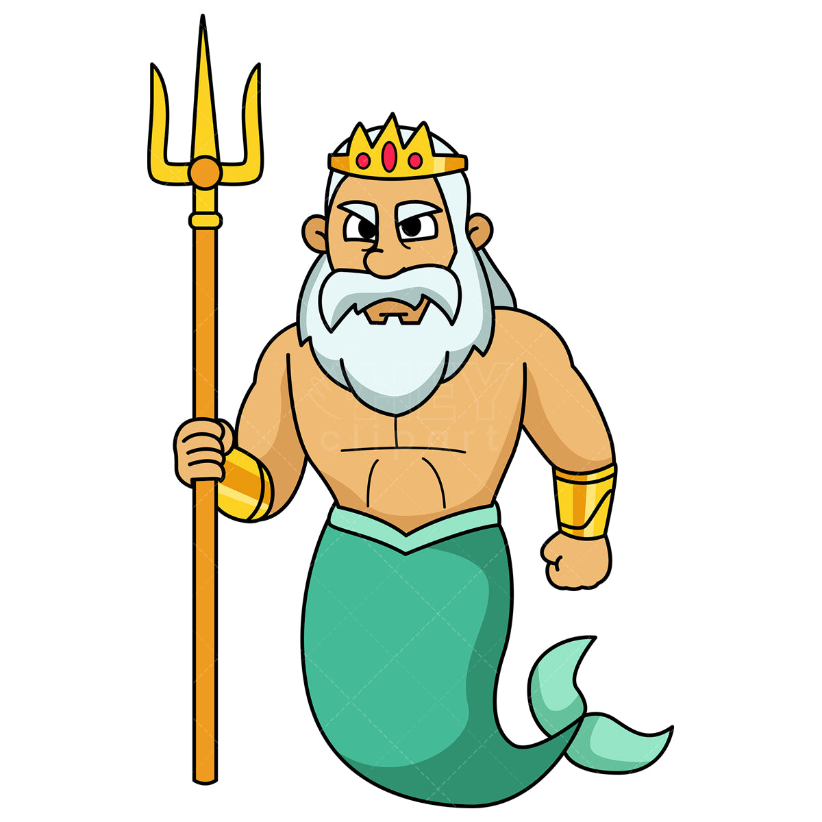 Royalty-free stock vector illustration of a poseidon with trident.