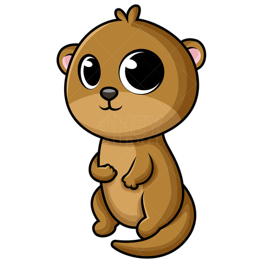 Royalty-free stock vector illustration of  a cute baby otter.