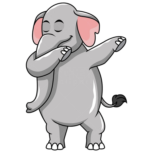 Royalty-free stock vector illustration of a dabbing elephant.