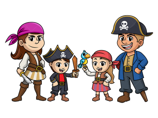 Royalty-free stock vector illustration of  a pirate family.