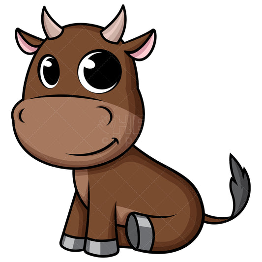 Royalty-free stock vector illustration of  a cute baby ox.