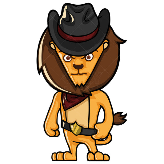Royalty-free stock vector illustration of a lion sheriff.