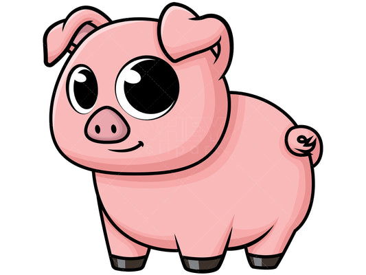 Royalty-free stock vector illustration of  a cute baby pig.