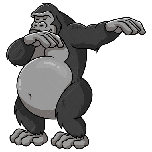 Royalty-free stock vector illustration of a dabbing gorilla.