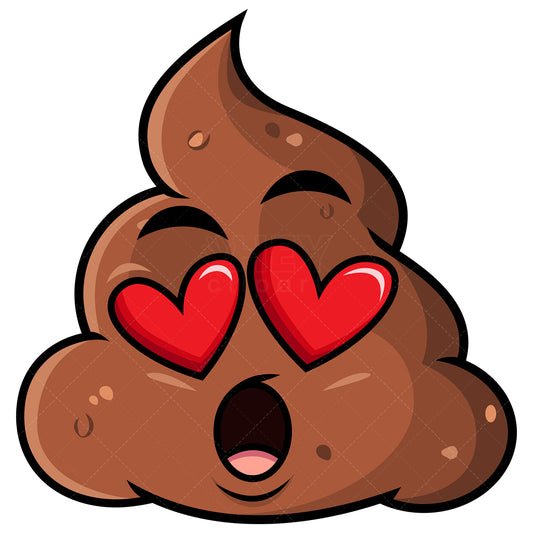 Royalty-free stock vector illustration of a in love poop emoji.