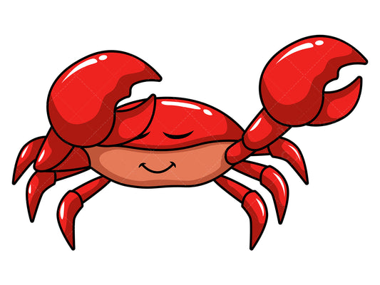 Royalty-free stock vector illustration of a dabbing crab.