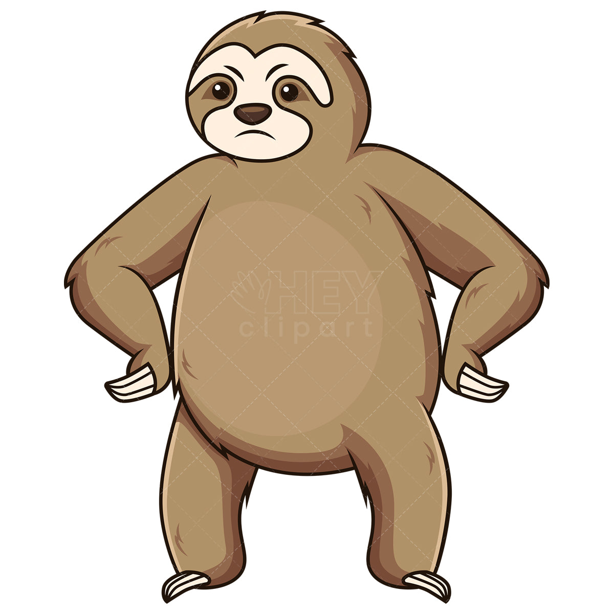 Royalty-free stock vector illustration of a mad sloth.