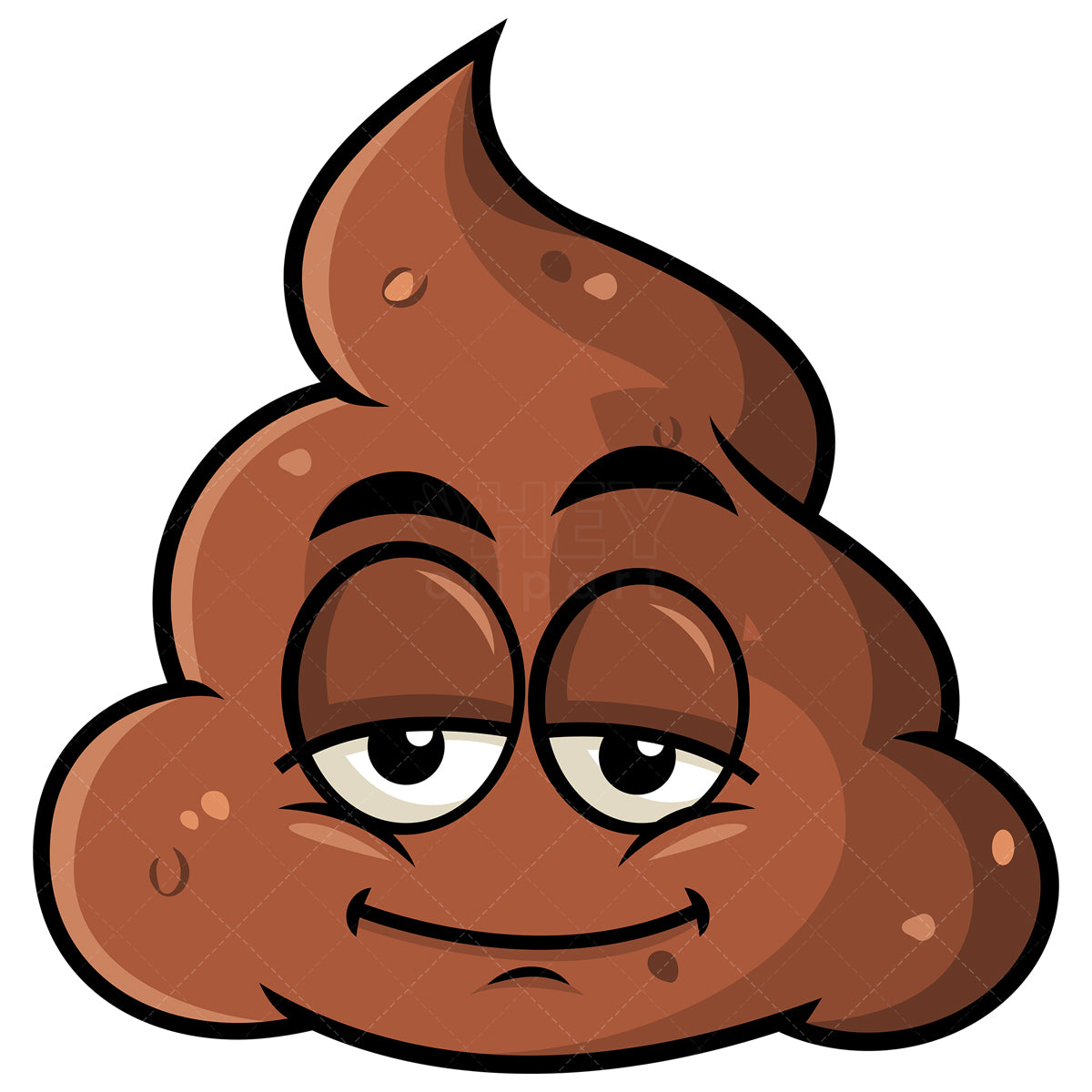 Royalty-free stock vector illustration of a sleepy poop emoji.