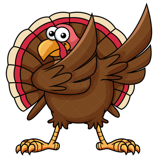 Royalty-free stock vector illustration of a dabbing turkey.