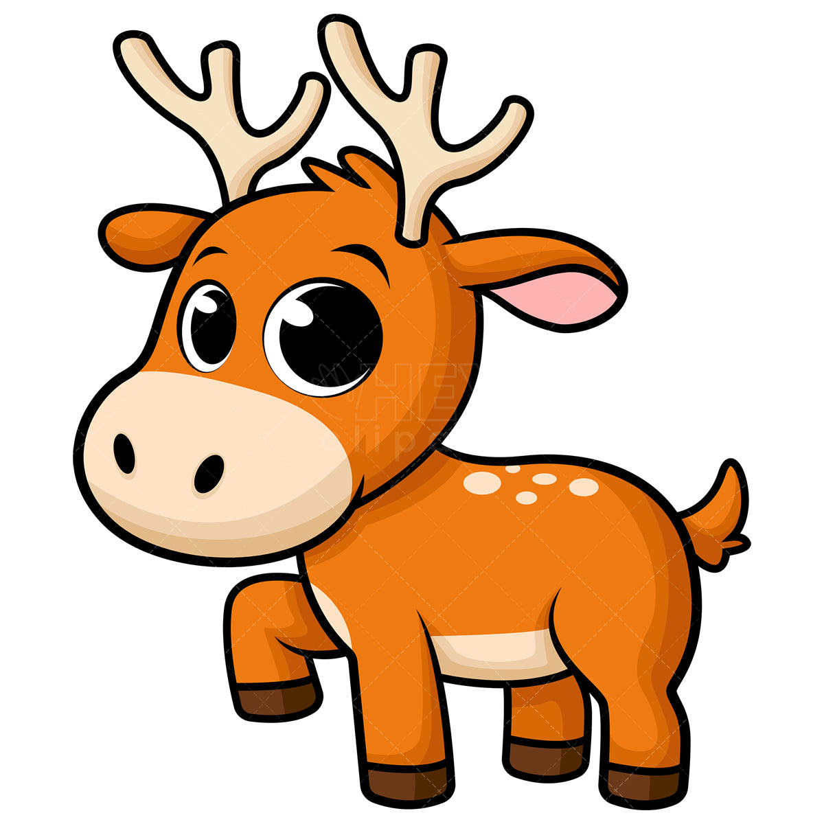 Royalty-free stock vector illustration of  a cute baby reindeer.