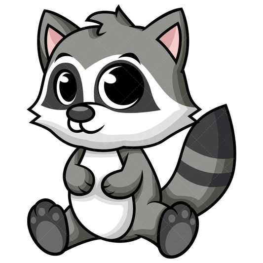 Royalty-free stock vector illustration of  a cute baby raccoon.