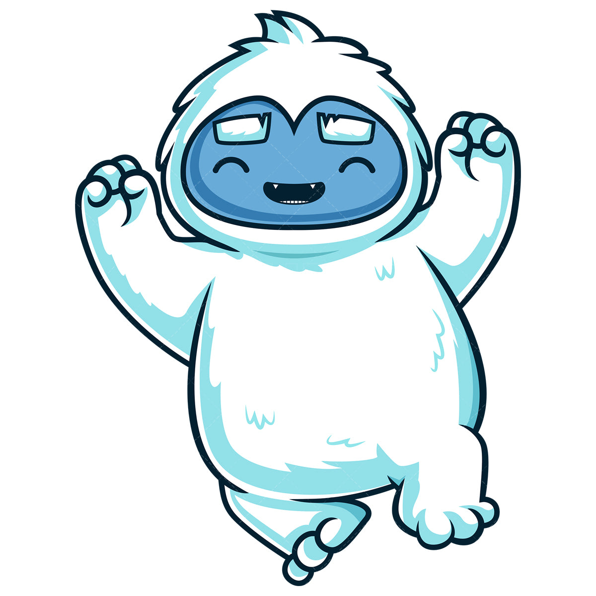 Royalty-free stock vector illustration of a cheering yeti monster.