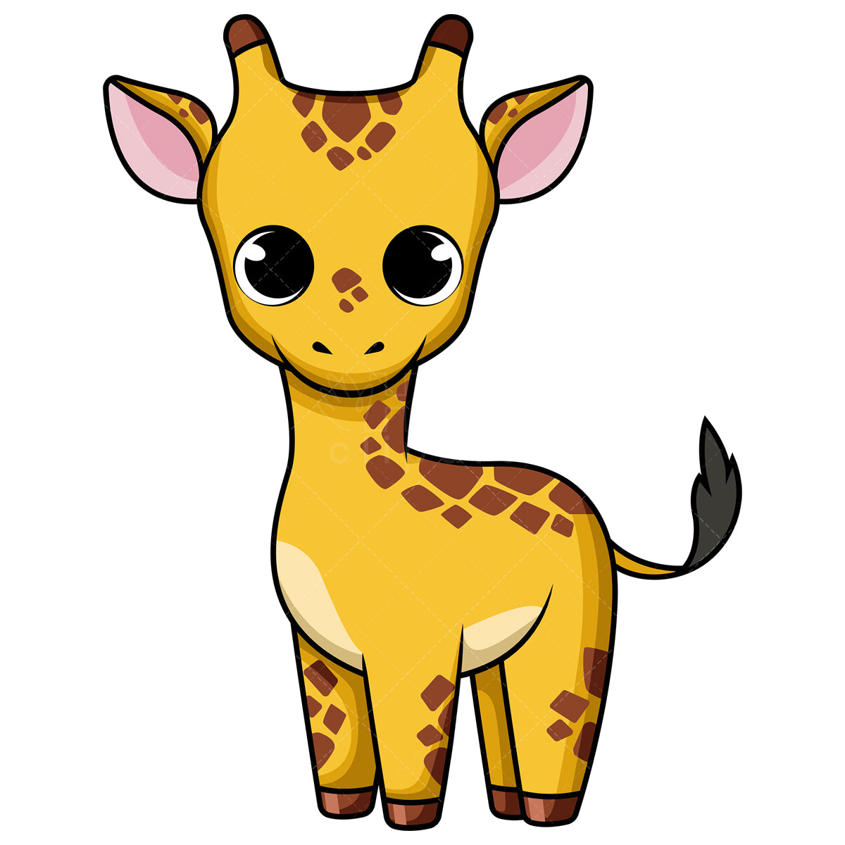 Royalty-free stock vector illustration of  a cute baby giraffe.