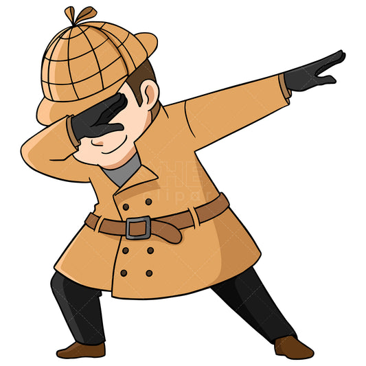 Royalty-free stock vector illustration of a dabbing detective.