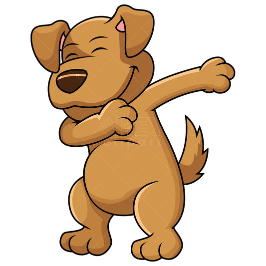 Royalty-free stock vector illustration of a dabbing dog.