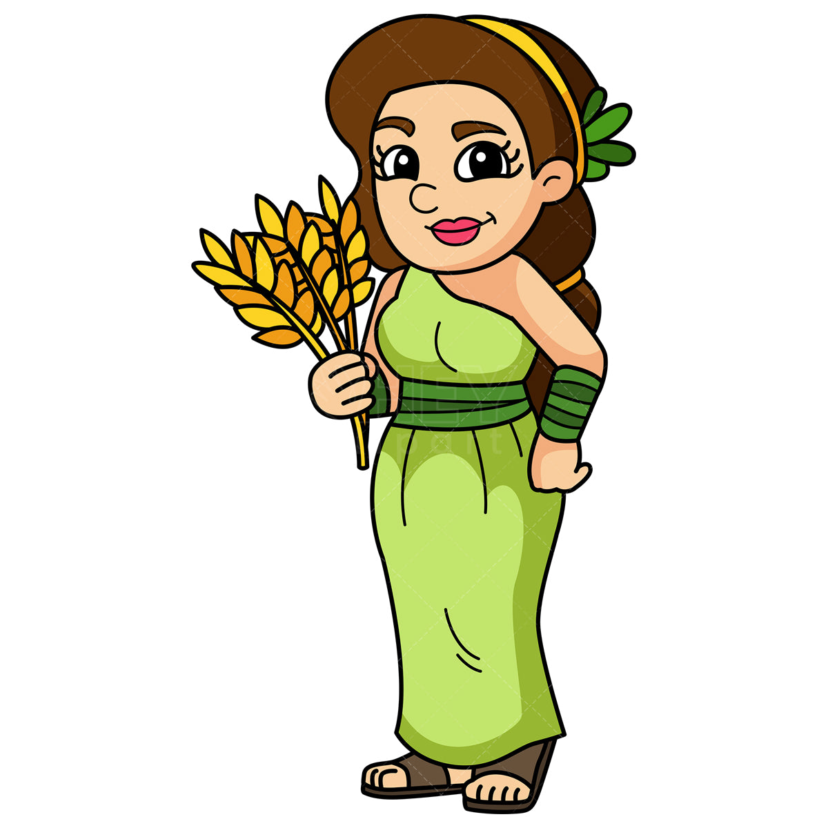 Royalty-free stock vector illustration of a demeter goddess.