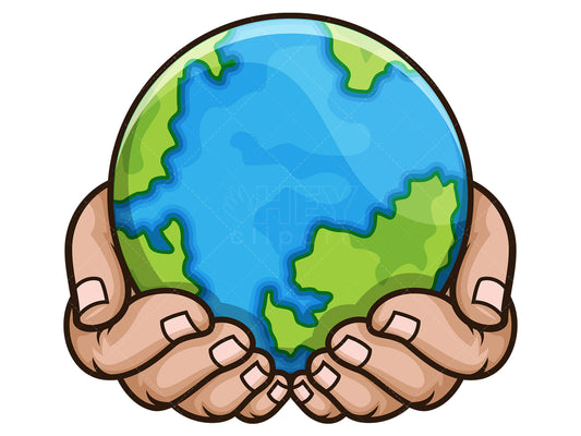 Royalty-free stock vector illustration of  hands holding the earth.