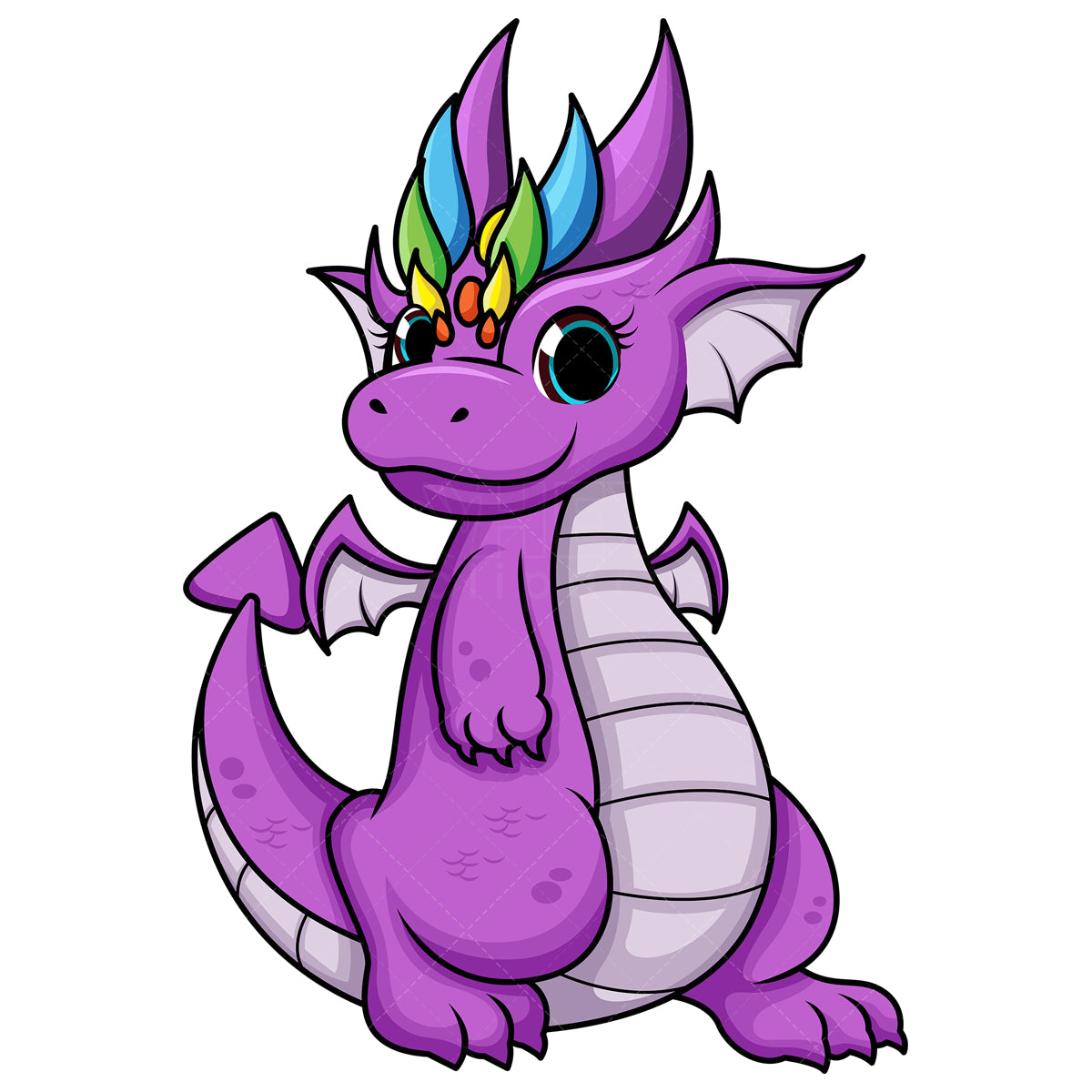 Royalty-free stock vector illustration of a purple female dragon.