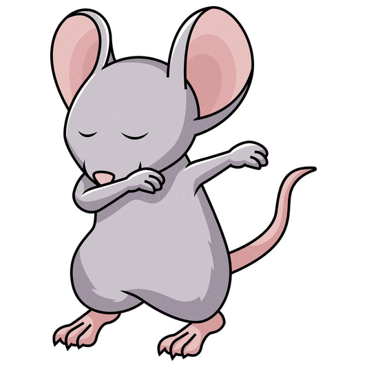 Royalty-free stock vector illustration of a dabbing mouse.