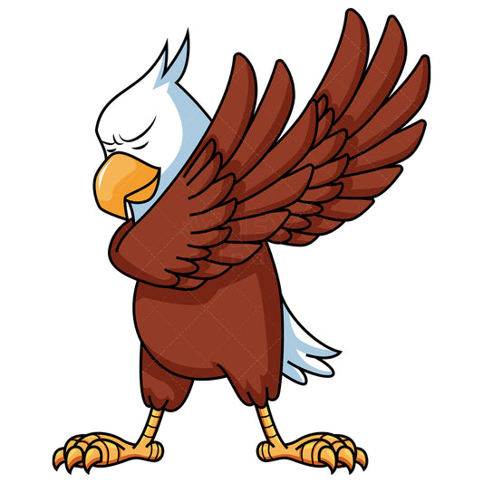 Royalty-free stock vector illustration of a dabbing bald eagle.