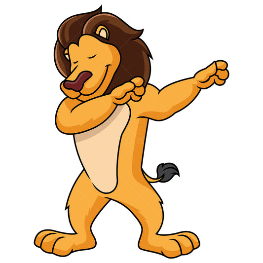 Royalty-free stock vector illustration of a dabbing lion.