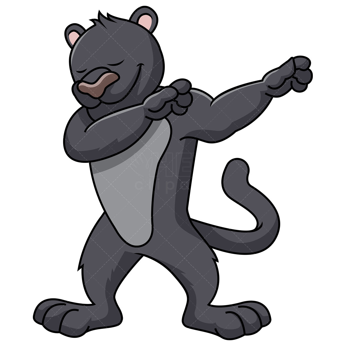 Royalty-free stock vector illustration of a dabbing black panther.