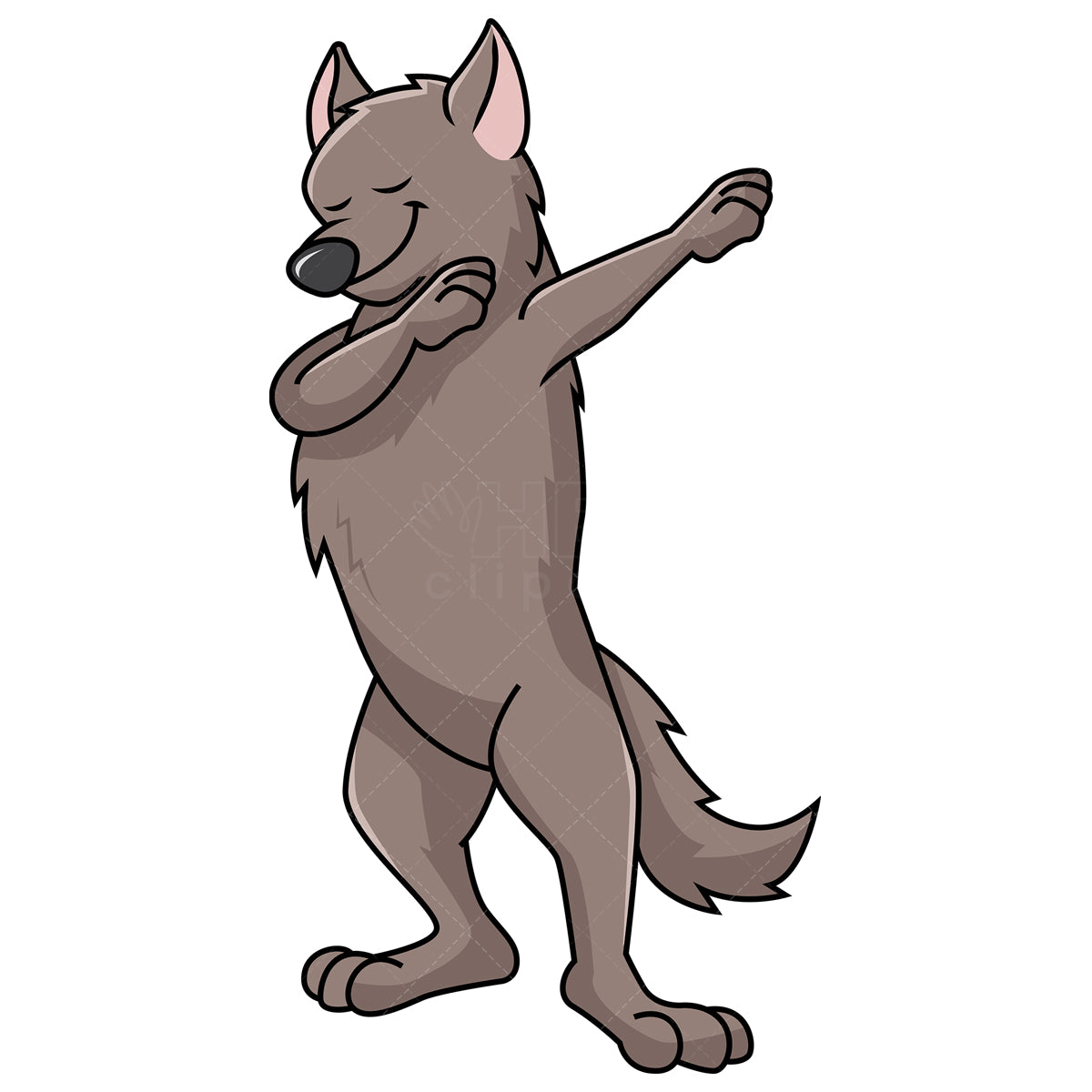 Royalty-free stock vector illustration of a dabbing wolf.