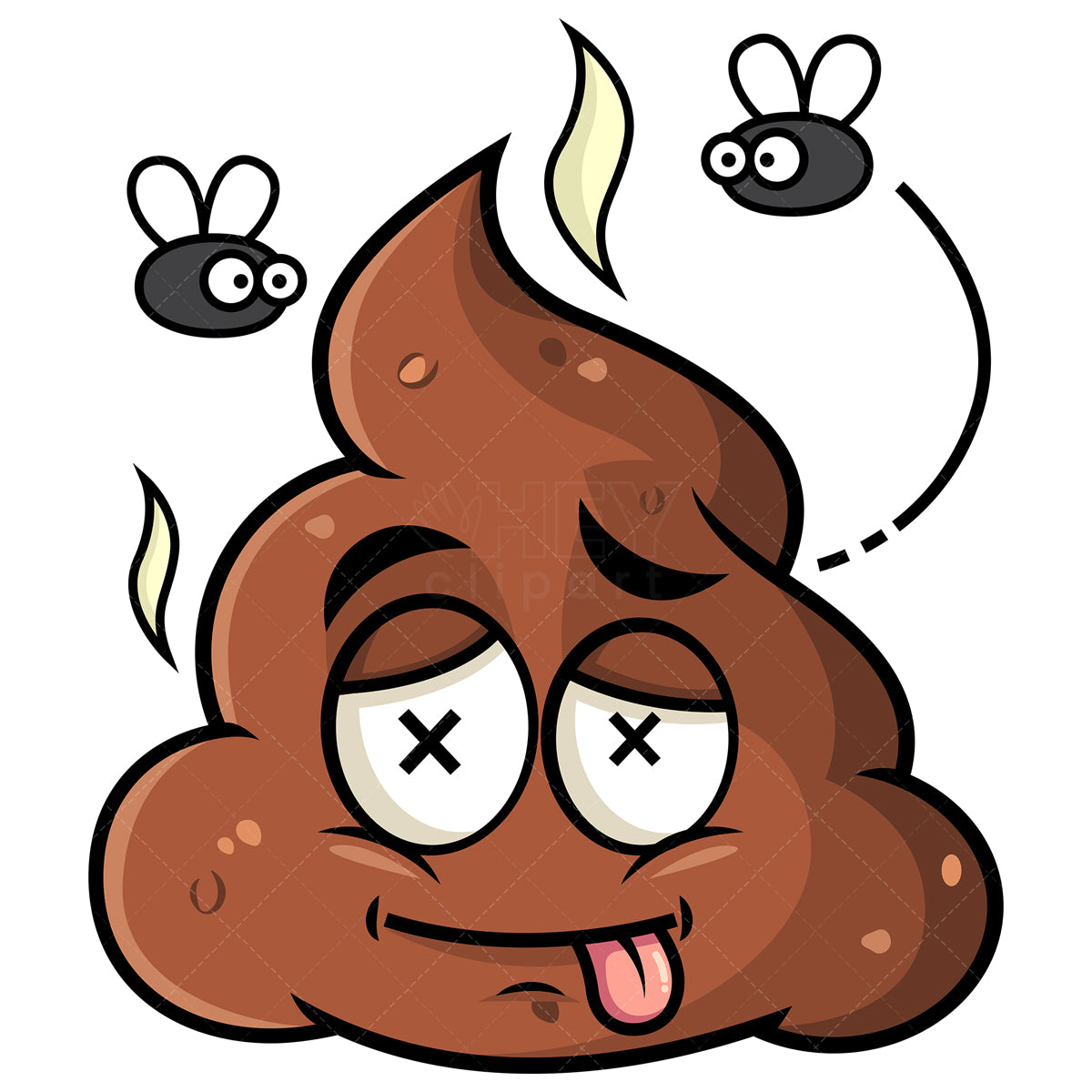 Royalty-free stock vector illustration of a smelly poop emoji.