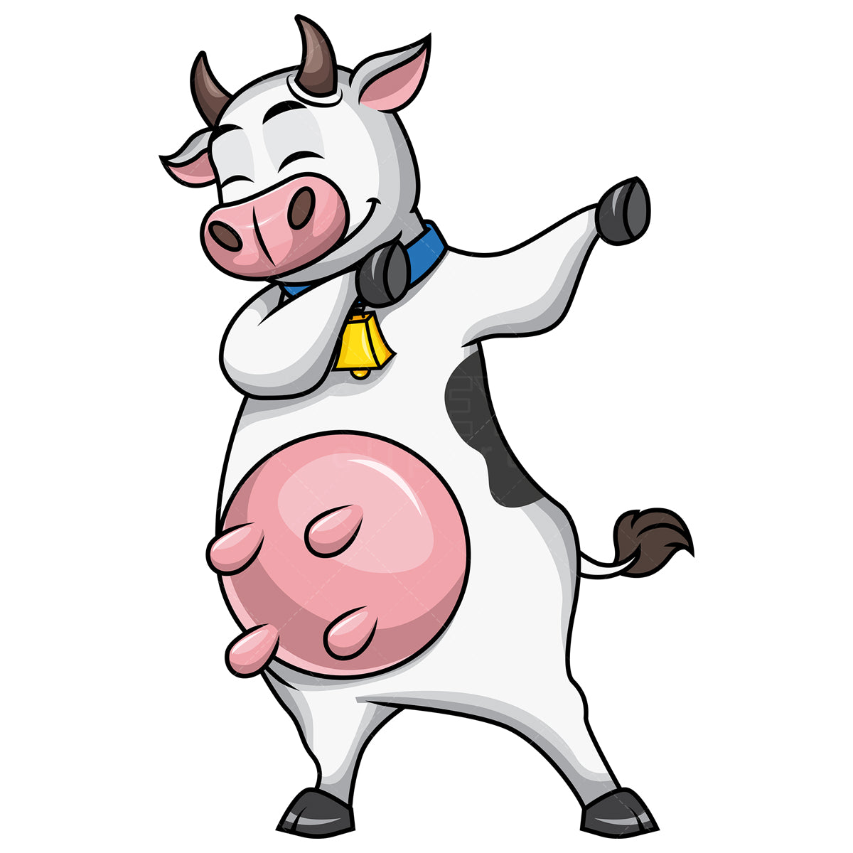 Royalty-free stock vector illustration of a dabbing cow.