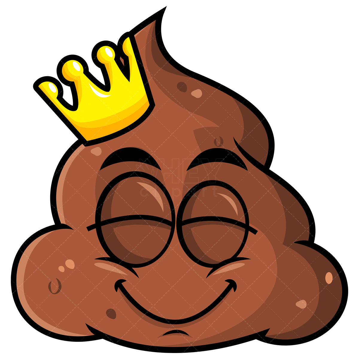 Royalty-free stock vector illustration of a king poop emoji with crown.