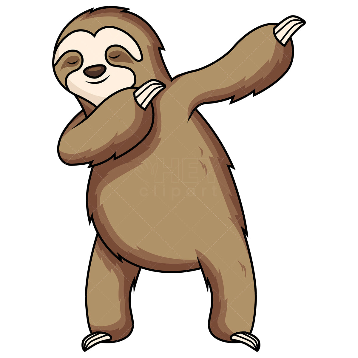 Royalty-free stock vector illustration of a dabbing sloth.