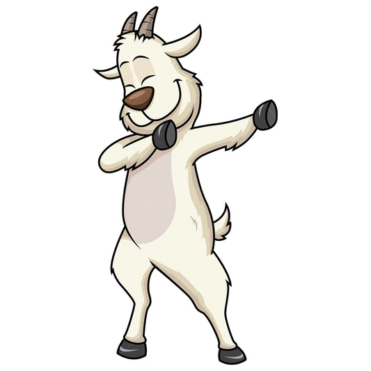 Royalty-free stock vector illustration of a dabbing goat.