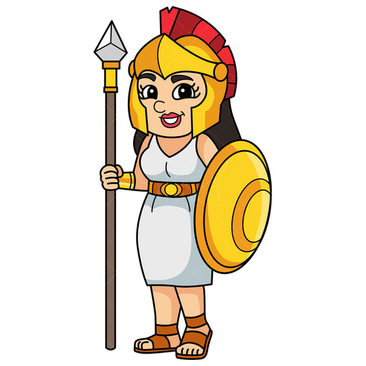 Royalty-free stock vector illustration of a athena greek goddess.