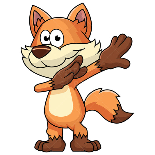 Royalty-free stock vector illustration of a dabbing fox.