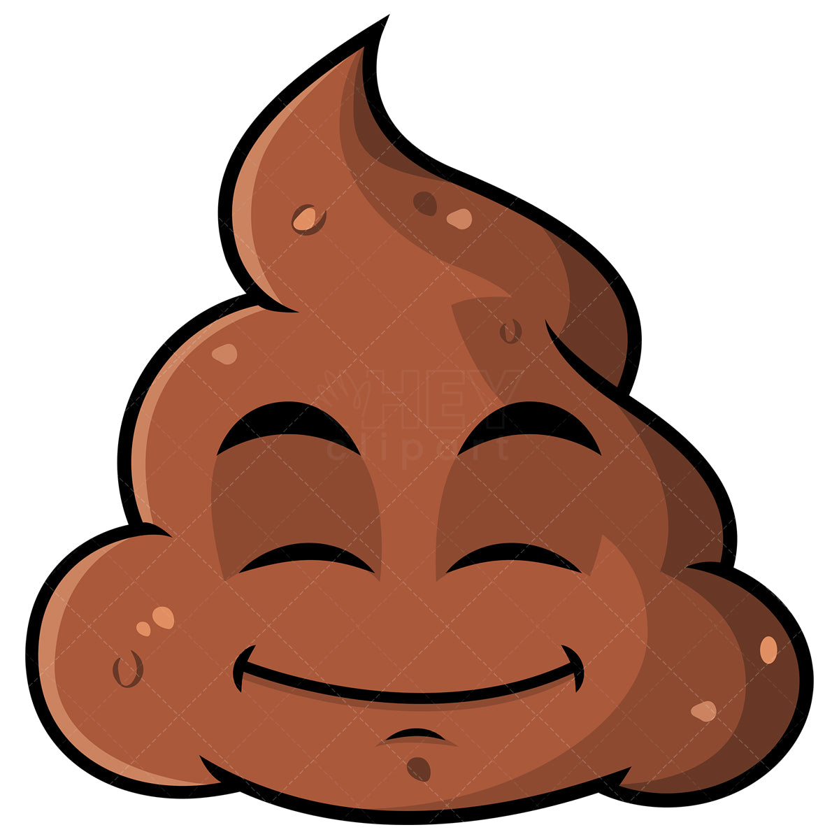 Royalty-free stock vector illustration of a happy looking poop emoji.