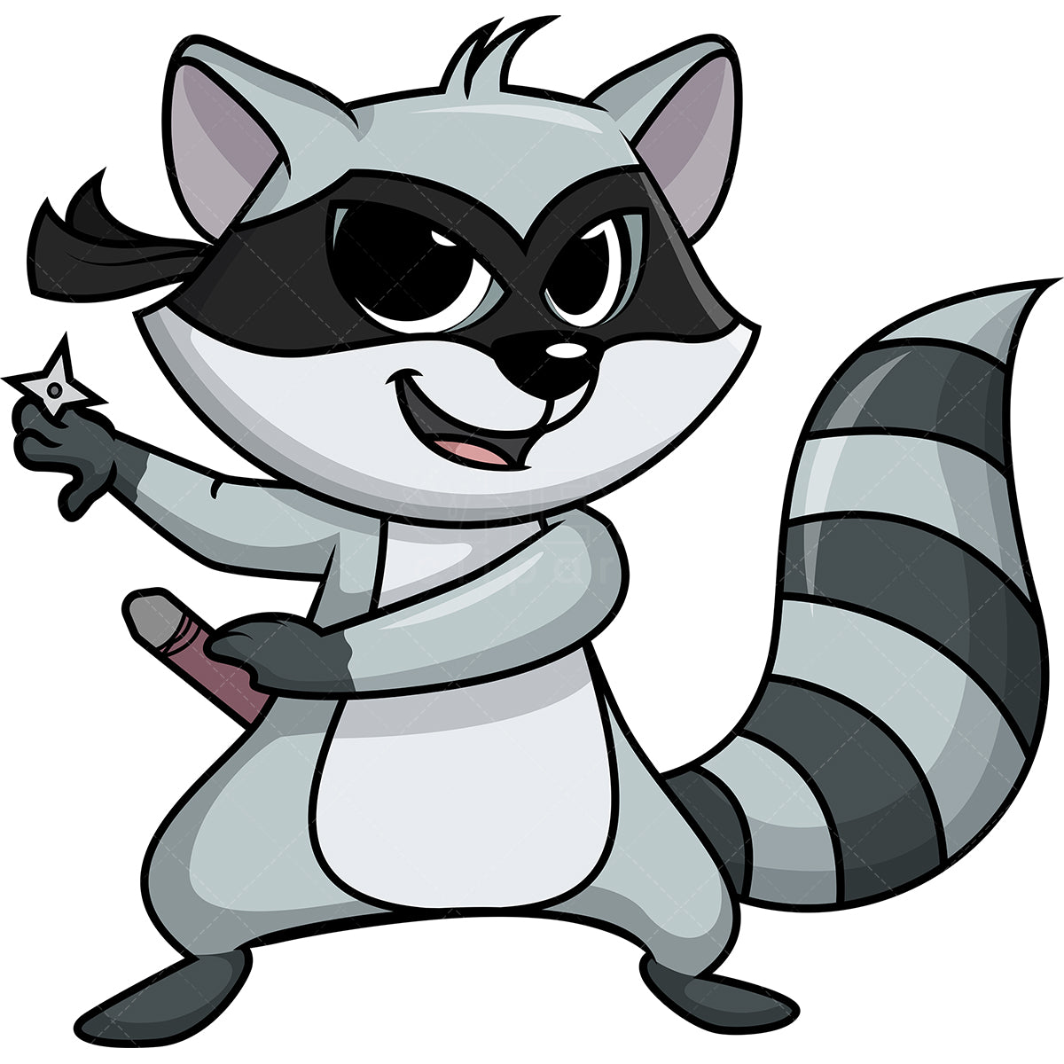 Royalty-free stock vector illustration of  a ninja raccoon.