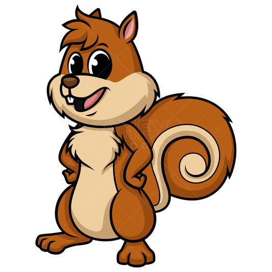 Royalty-free stock vector illustration of  a smiling squirrel.