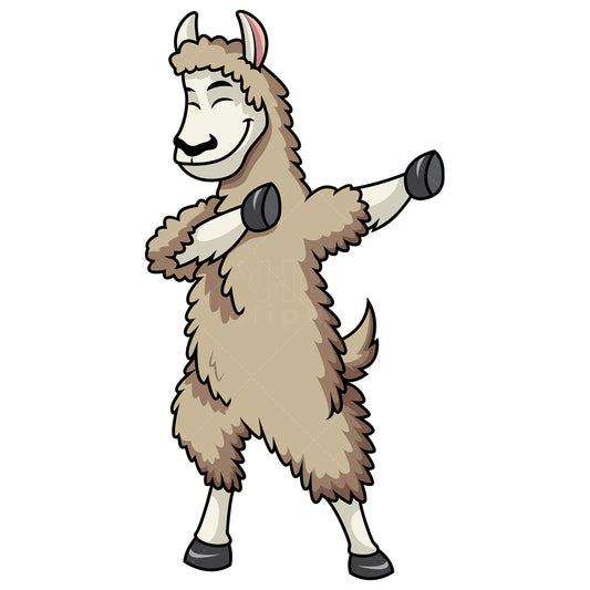 Royalty-free stock vector illustration of a dabbing llama.